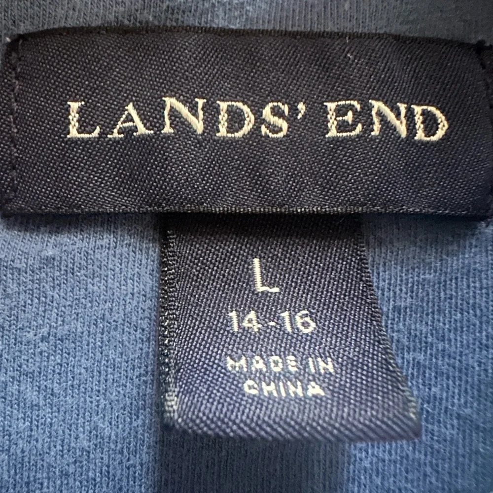 Lands' End Light Blue Cozy Fleece Quarter-Zip Pullover